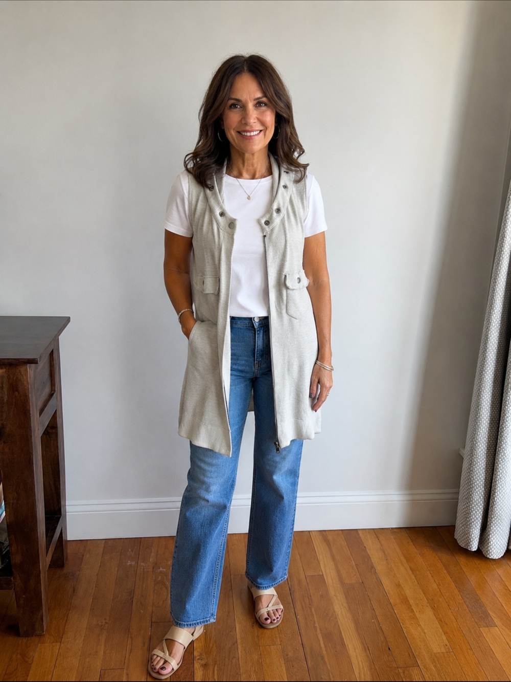 Free People Light Gray Sleeveless Utility Romper